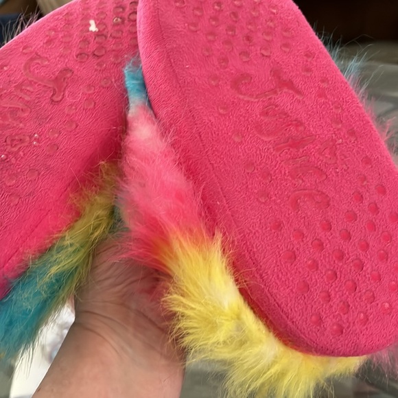 🦄JUSTICE UNICORN🦄SLIPPERS GIRLS SIZE 4/5 GREAT CONDITION! SUPER CUTE! - Picture 4 of 6